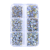 Mixed Sizes 6 Grid Box Light Yellow AB Glass HotFix Rhinestones For Clothing DIY WholesaleRhinestone
